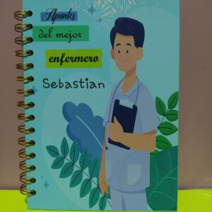 Cuaderno personalizado para enfermería de hombre