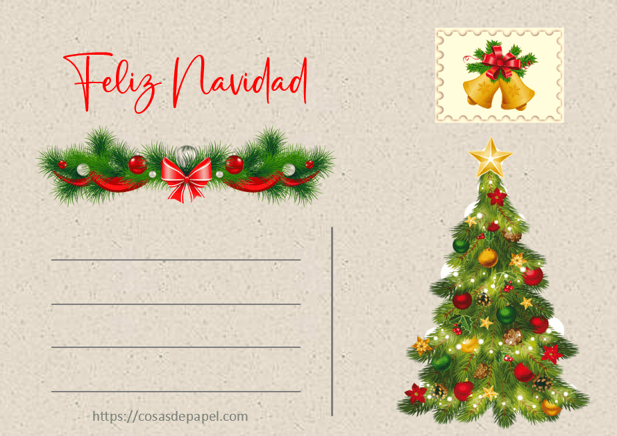 Postales y Tarjetas de navidad bonitas para imprimir gratis