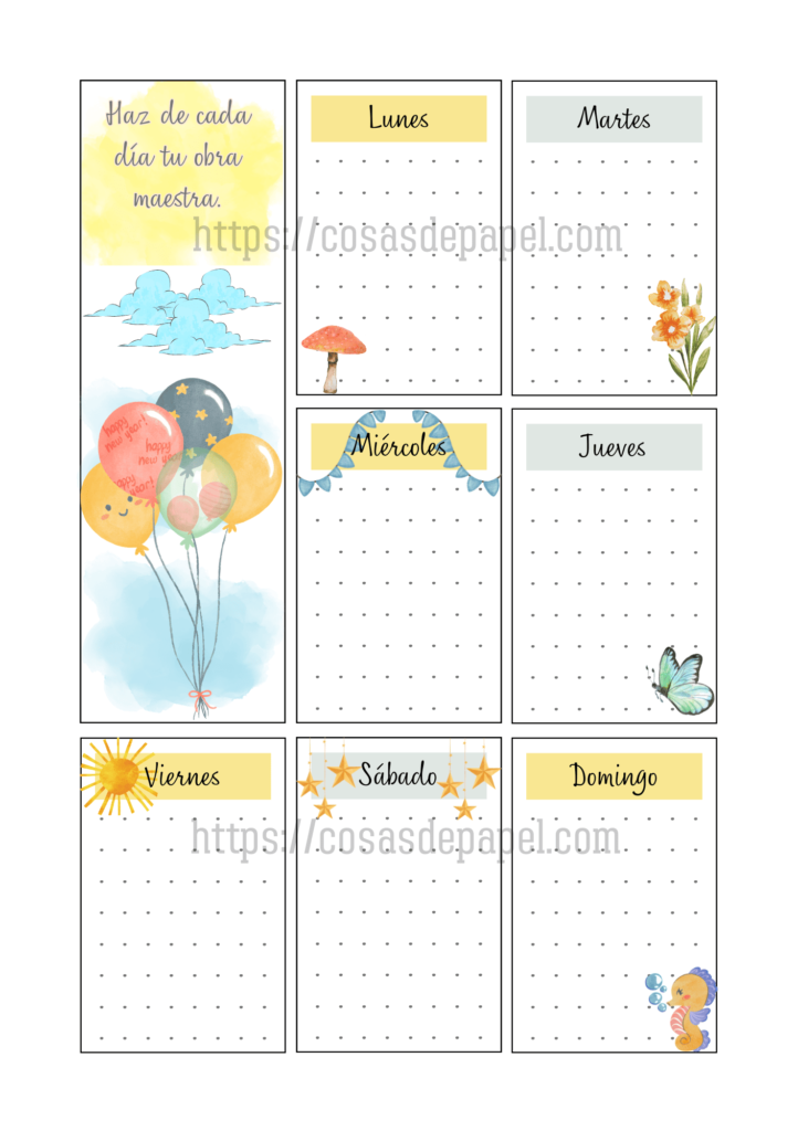 Hoja de Plan Semanal para imprimir