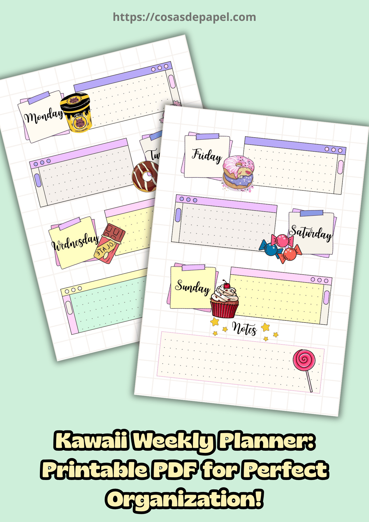Kawaii Weekly Planner: Printable PDF for Perfect Organization!
