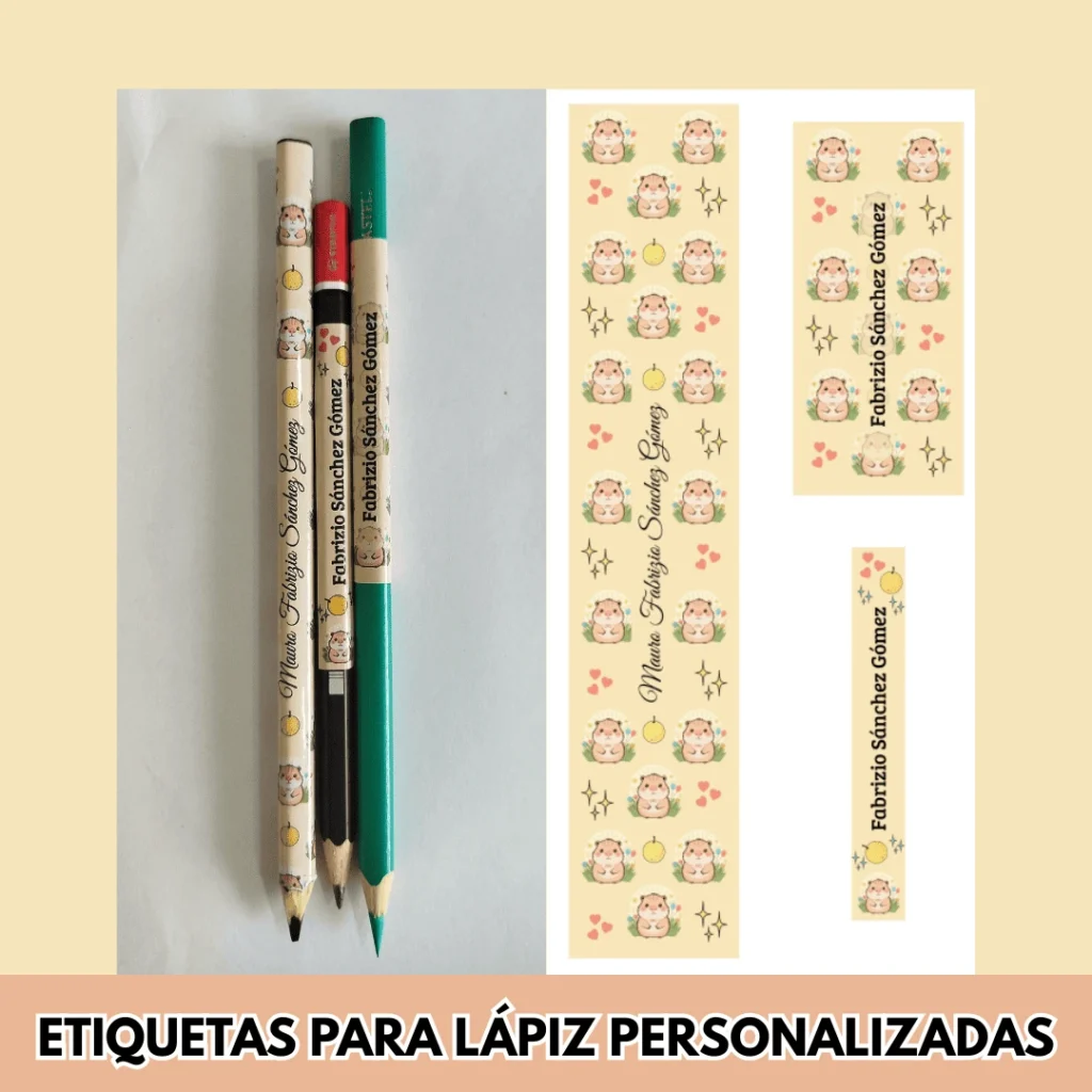 etiquetas para lápiz personalizados