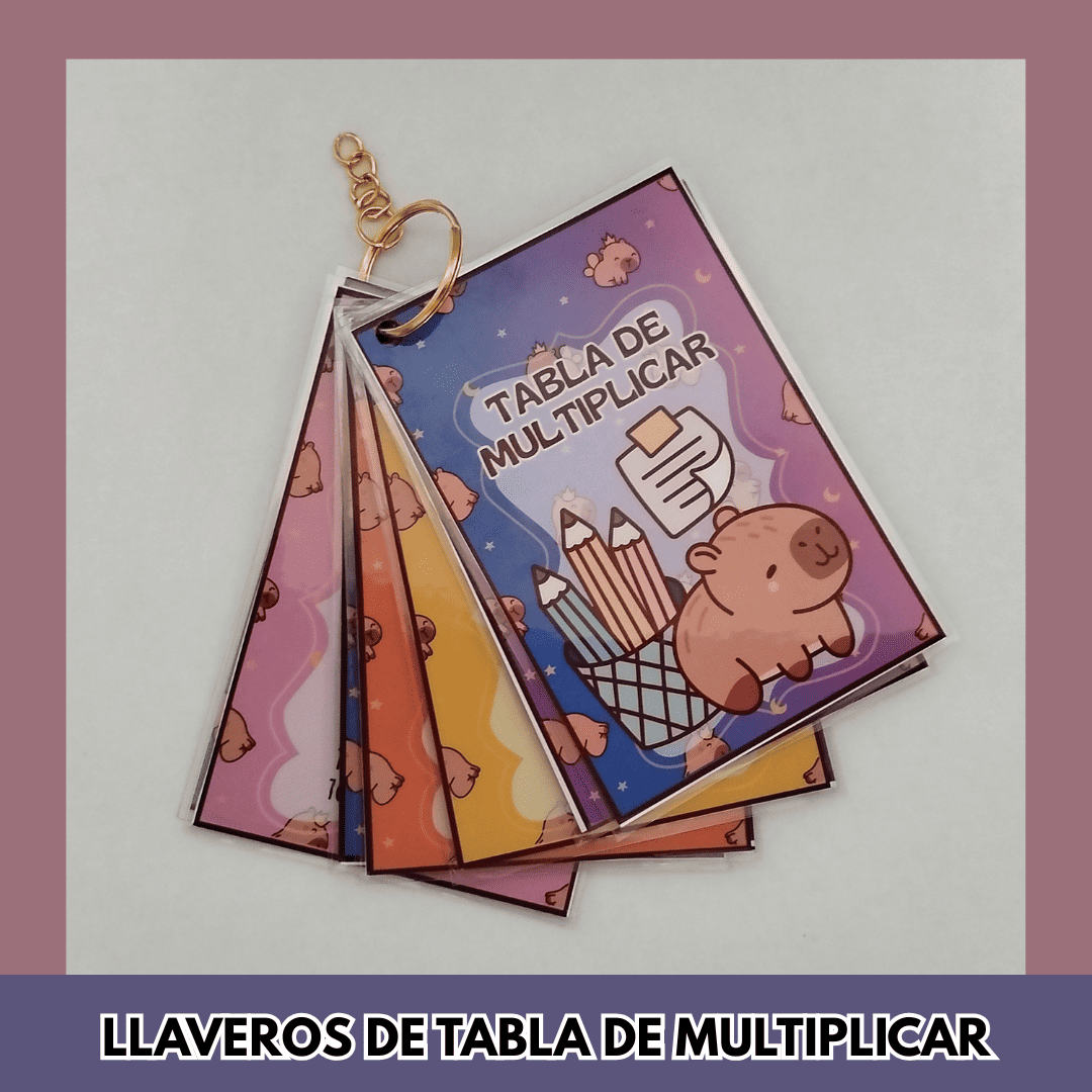 llaveros de tabla de multiplicar