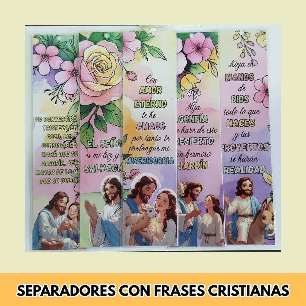separadores para libros con frases cristianas